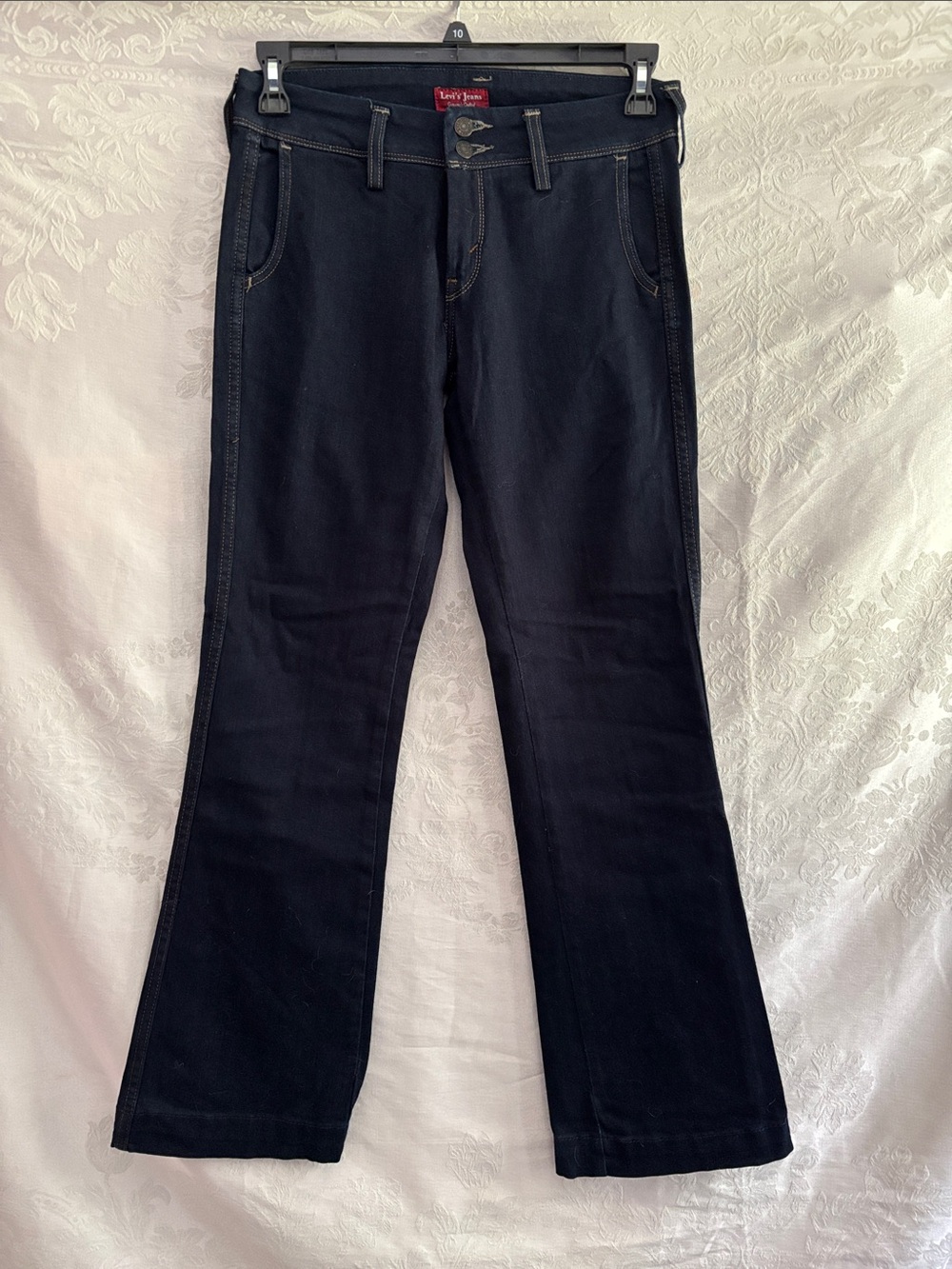 Levi's Dark Navy Flare Jeans with Double-Button Waist